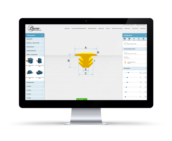 3D Konfigurator für Dichtungsprofile- LiSEMA® Dichtungstechnik