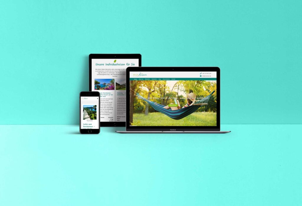 Webseite für Reiseunternehmen mio Reisen