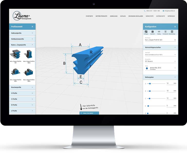 3D Konfigurator - Lisema® Dichtungstechnik
