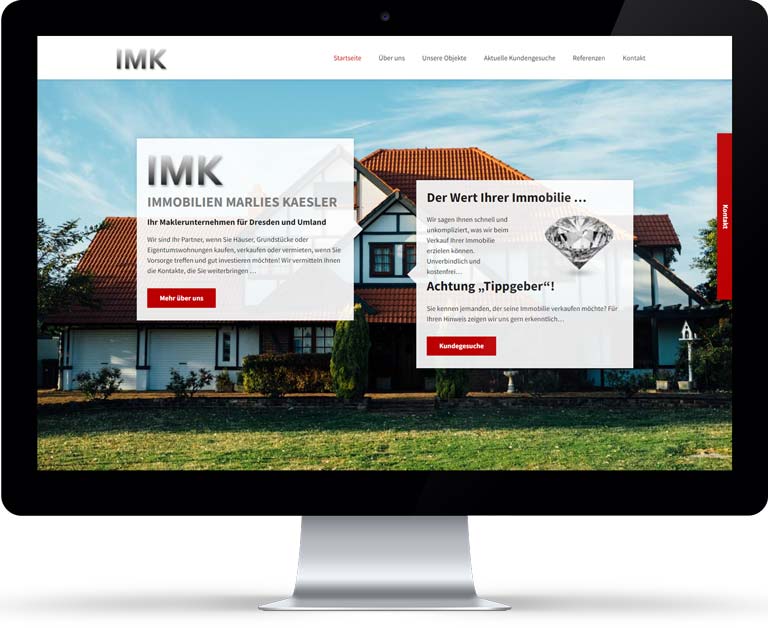 Webseite für Immobilienmaklerin - Marlis Kaesler