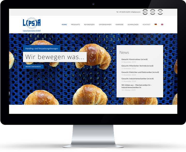 Webseite für Industrieunternehmen - Lipsia Automation GmbH