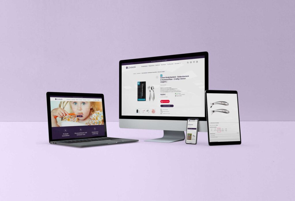 Online Shop für individualisierbares Kinderbesteck