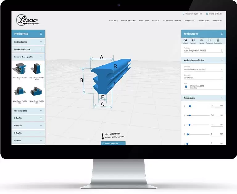 3D Konfigurator - Lisema® Dichtungstechnik