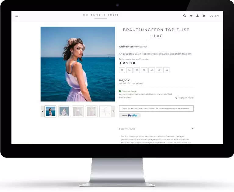 Online Shop für Brautmode - OH LOVELY JULIE